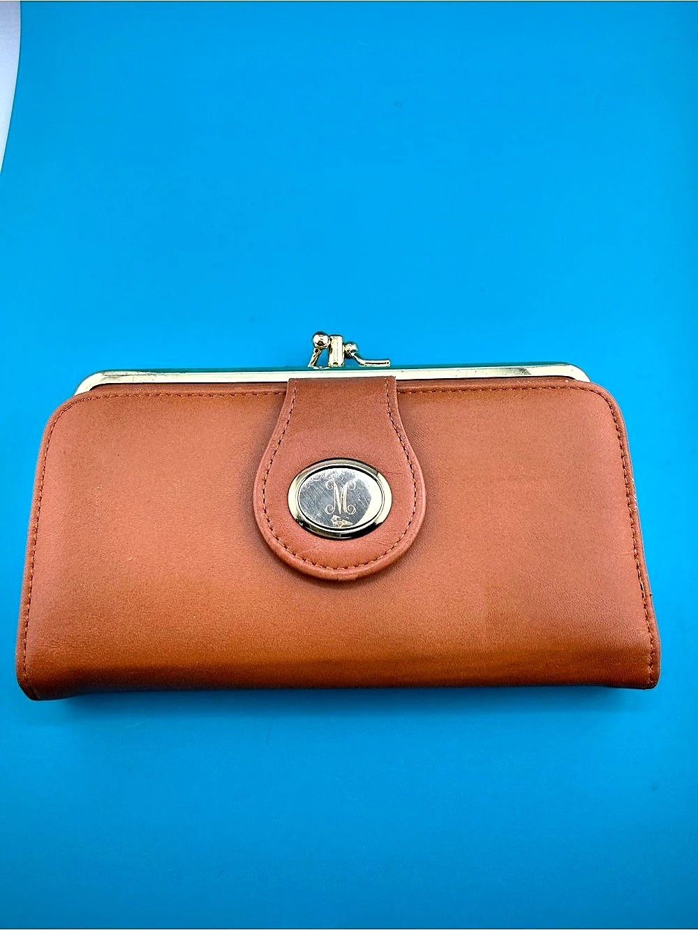 Ambassador International Vintage Checkbook Coupon Organizer Clutch Wallet Brown